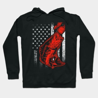 Bass Fishing Lure and American Flag T-shirt Hoodie